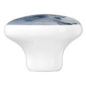 霧の反射 | Moody Dusty Blue Swan on Lake セラミックノブ (側面)