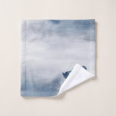 霧の反射 | Moody Dusty Blue Swan on Lake バスタオルセット (ウォッシュタオル)