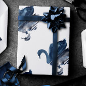 霧の反射 | Moody Dusty Blue Swan on Lake ラッピングペーパー