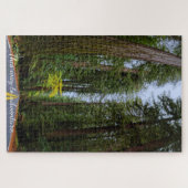 霧の多いセコイア林を通るまっすぐな道 ジグソーパズル (横)