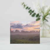 霧の多いミシガンサンセット ポストカード (スタンド正面)