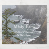 霧の多いロッキー海岸沿パーソナライズされたい ビールラベル (シングルラベル)