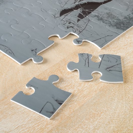 霧の多い冬の森 ジグソーパズル (側面)