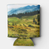 霧の多い山の斜面威厳のある：風景。 缶クーラー (裏面)