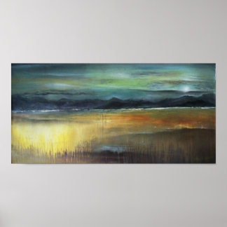 霧の多い山並み ポスター