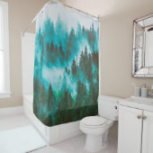 霧の多い山並み(モミの林と シャワーカーテン (インサイチュ)