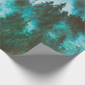 霧の多い山並み(モミの林と ラッピングペーパー (角)