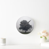 霧の多い木 ラウンド壁時計 (ホーム)