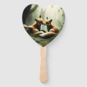 霧の多い森のキツネのカドル ハンドファン (正面)