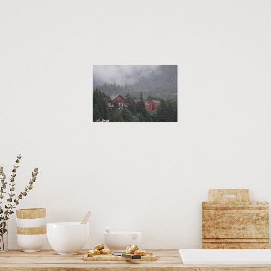 霧の多い沼 ポスター (キッチン)