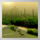 霧の多い湿地 ポスター (正面)