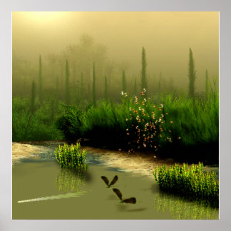 霧の多い湿地 ポスター