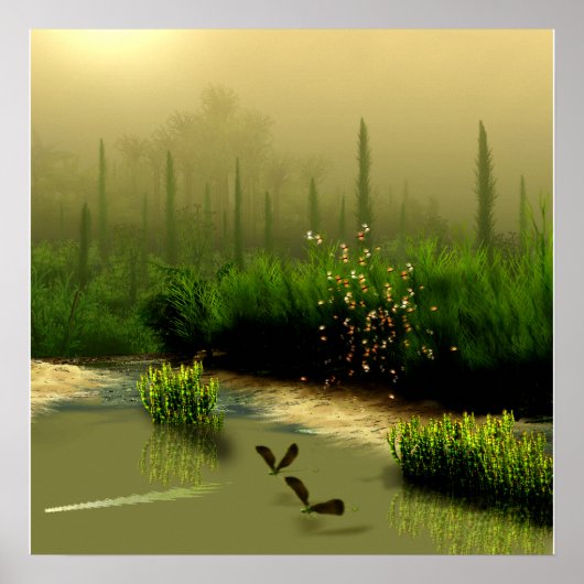 霧の多い湿地 ポスター (正面)