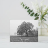 霧の多い秋の朝のグレースケール ポストカード (スタンド正面)