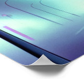 霧の多い通り電柱とネオンシンボルや象徴で溢れる ポスター (角)