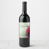 霧の多い鉄道の跡の風光明媚な写真ワイン作り ワインラベル (正面)