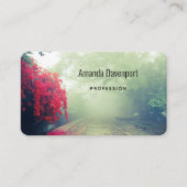 霧の多い鉄道跡の風光明媚な写真 名刺 (正面)