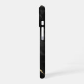 霧の夜の金ゴールドグリッター大理石カスタマイズ iPhone 16ケース (左側面)