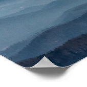霧の層、丘、山々 ポスター (角)