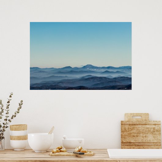 霧の層、丘、山 ポスター (キッチン)