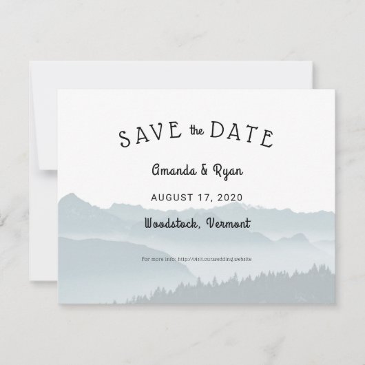 霧の山々日付の宛先の結婚式を保存 セーブザデート (正面)