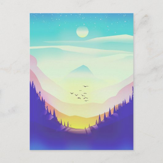 霧の山々 ポストカード (正面)