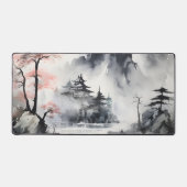 霧の山のインク絵画ズ デスクマット (正面)