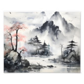 霧の山のインク絵画ズ フォトプリント            (正面)