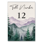 霧の山の森の水の色結婚の テーブルナンバー (裏面)