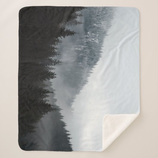 霧の山の森：風光明媚な風景 シェルパブランケット (正面)