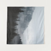 霧の山の森:風光明媚な風景 タペストリー (正面(横))