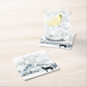 霧の山の水の結婚色 スクエアペーパーコースター (インサイチュ)