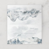 霧の山の水の結婚色 プレイスカード (外部開封)