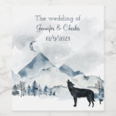 霧の山の水の結婚色 ワインラベル (シングルラベル)