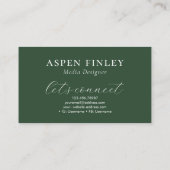 霧の山の水の色の緑の名刺 名刺 (裏面)