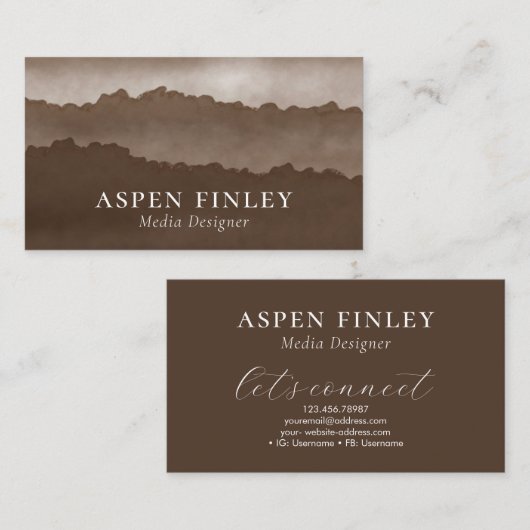 霧の山の水色ブルーグレーの名刺 名刺 (正面/裏面)