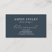 霧の山の水色ブルーグレーの名刺 名刺 (裏面)