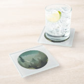 霧の山の谷：静かな荒野の脱出 ガラスコースター (アングル)