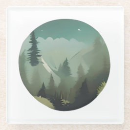 霧の山の谷：静かな荒野の脱出 ガラスコースター