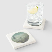 霧の山の谷：静かな荒野の脱出 ストーンコースター (横)