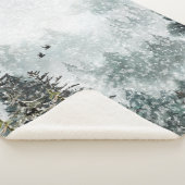 霧の山の雪の冬の森のラヴェンス シェルパブランケット (3/4)