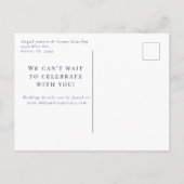 霧の山の青い灰色の白の日付を保存 案内ポストカード (裏面)