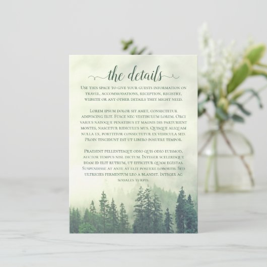 霧の山グリーンパイン森結婚の詳細 エンクロージャーカード (スタンド正面)