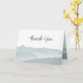 霧の山折りサンキューカード カード (黄色い花)