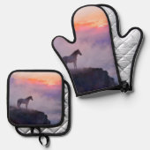 霧の山頂の思い出 鍋つかみ&鍋敷きセット (正面/裏面)