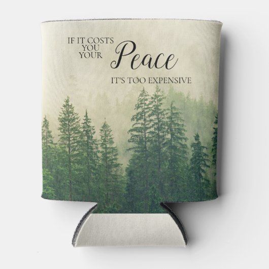 霧の感動的深い山々の森の平和 缶クーラー (正面)