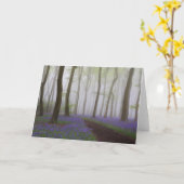 霧の挨拶状のBluebells カード (黄色い花)