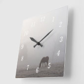 霧の放牧壁時計 スクエア壁時計 (傾斜)