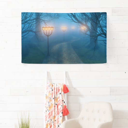 霧の旗の提灯 横断幕 (インサイチュ)