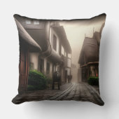 霧の日にホビトンのダウンタウン クッション (正面)